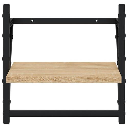 Væghylder med stænger 2 stk. 30x25x30 cm sonoma-eg