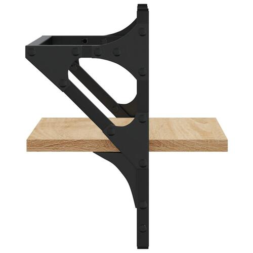 Væghylder med stænger 2 stk. 30x25x30 cm sonoma-eg