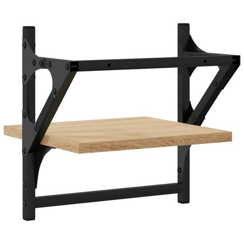 Væghylder med stænger 2 stk. 30x25x30 cm sonoma-eg