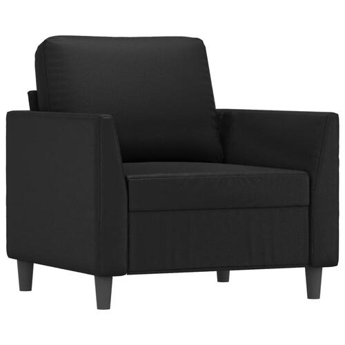 3 personers sofa med hynder kunstlæder sort