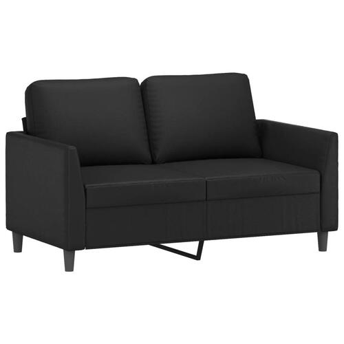 3 personers sofa med hynder kunstlæder sort