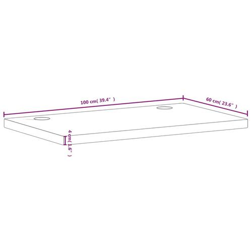 Skrivebordsplade 110x60x4 cm massivt bøgetræ
