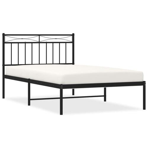 Sengeramme med sengegavl 107x203 cm metal sort