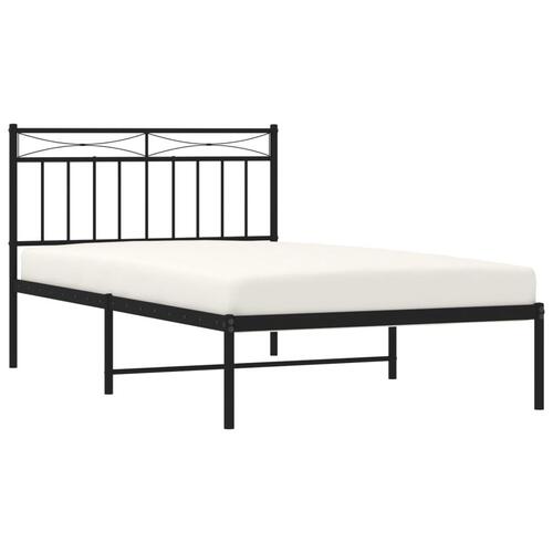 Sengeramme med sengegavl 107x203 cm metal sort