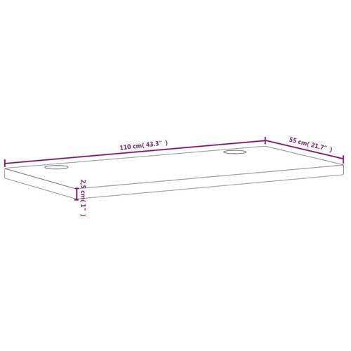 Skrivebordsplade 110x55x2,5 cm massivt bøgetræ