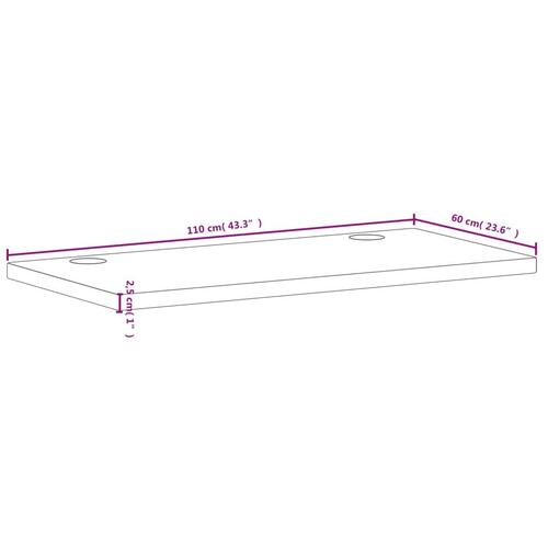 Skrivebordsplade 110x60x2,5 cm massivt bøgetræ