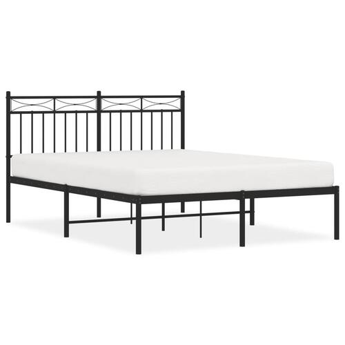 Sengeramme med sengegavl 140x190 cm metal sort