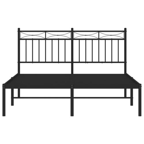 Sengeramme med sengegavl 140x190 cm metal sort