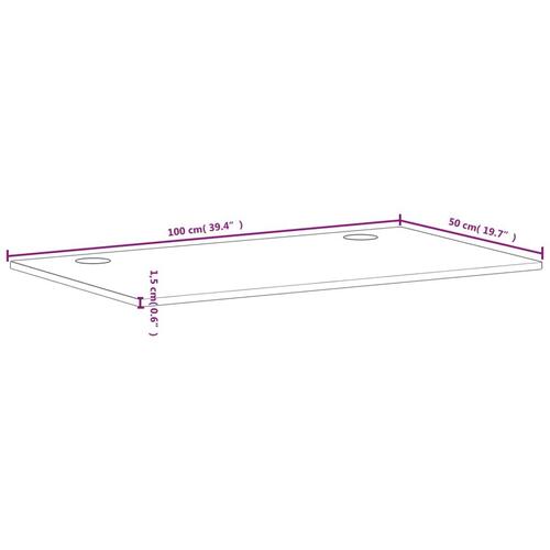 Skrivebordsplade 100x50x1,5 cm massivt bøgetræ