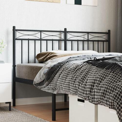 Sengegavl 135 cm metal sort