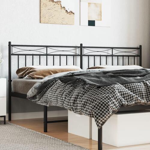 Sengegavl 193 cm metal sort
