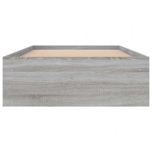 Sengestel 100x200 cm - grå sonoma-eg med opbevaring