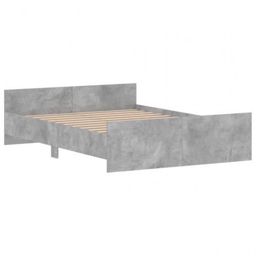 Sengeramme med gavl og fodgærde 140x190 cm - betongrå