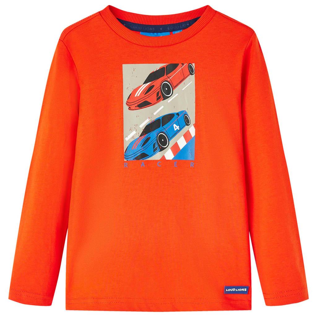 Langærmet T-shirt til børn str. 92 cm orange