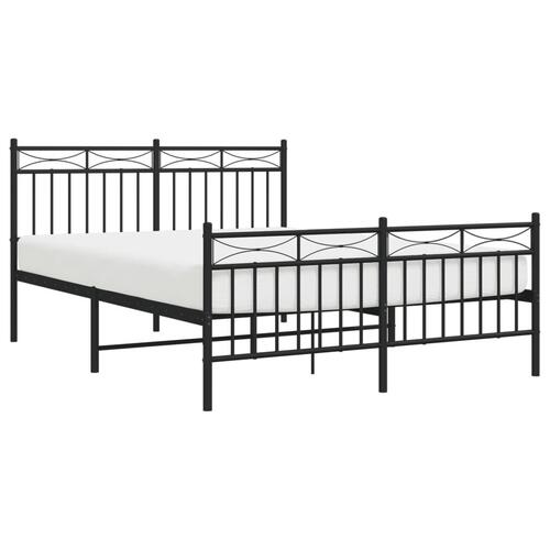 Sengeramme med sengegavl og fodgærde 140x190 cm metal sort