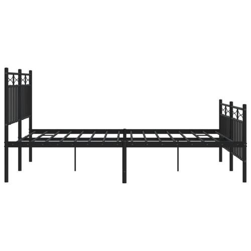 Sengeramme med sengegavl og fodgærde 140x190 cm metal sort