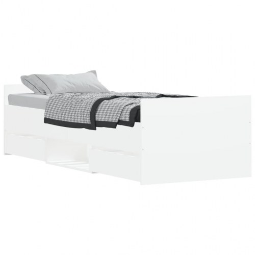 Sengeramme med sengegavl og fodgærde 75×190 cm - hvid