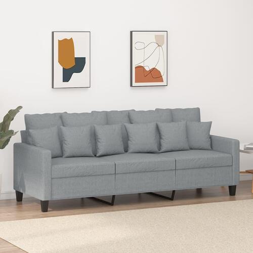 3-personers sofa 180 cm stof lysegrå