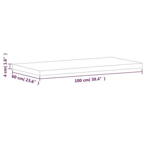 Bordplade 100x60x4 cm rektangulær massivt bøgetræ