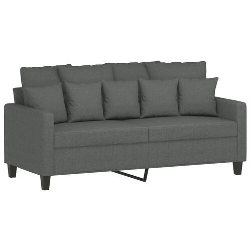 2 personers sofa med hynder stof mørkegrå