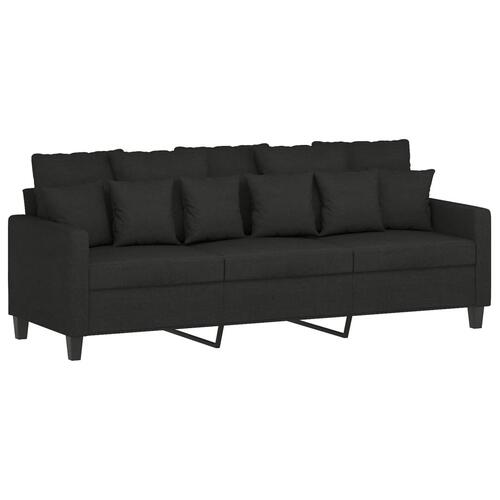 2 personers sofa med hynder stof sort