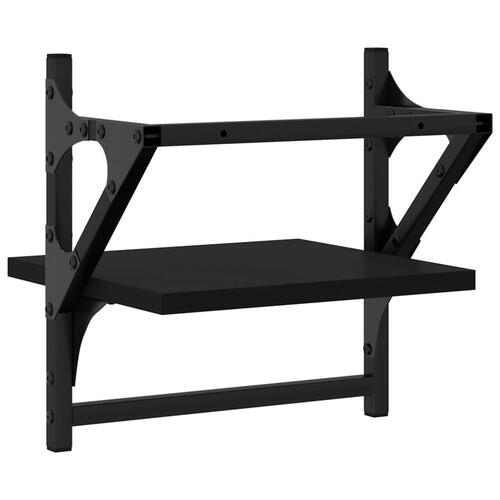 Væghylder med stænger 2 stk. 30x25x30 cm sort