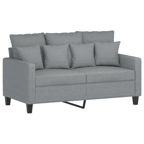 Sofasæt 4 dele med puder stof lysegrå