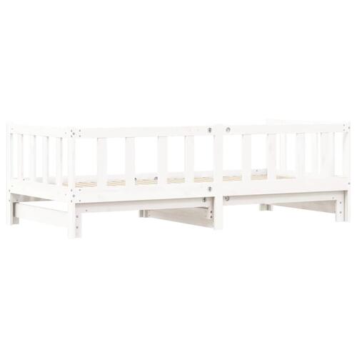 Daybed med udtræk 90x190 cm massivt fyrretræ hvid