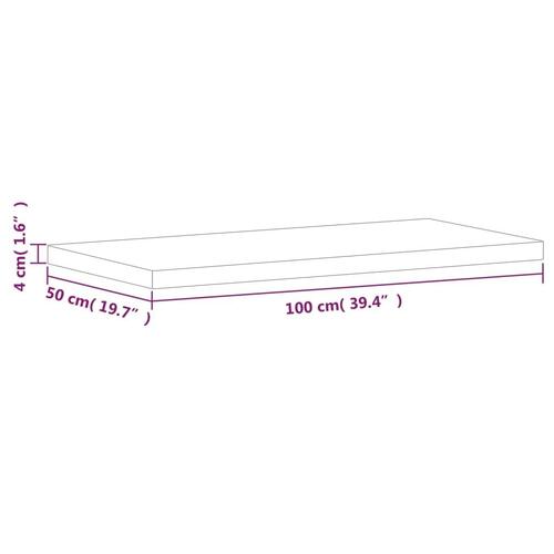 Bordplade til badeværelse 100x50x4 cm massivt bøgetræ