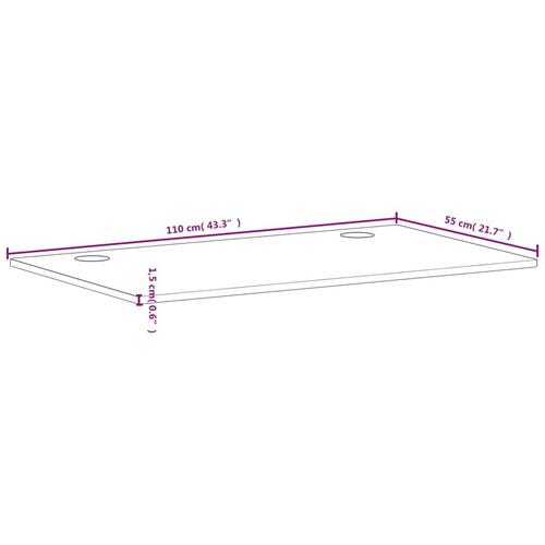 Skrivebordsplade 110x55x1,5 cm massivt bøgetræ