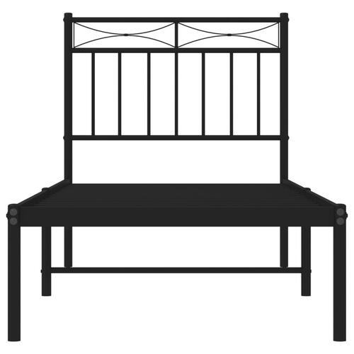 Sengeramme med sengegavl 80x200 cm metal sort