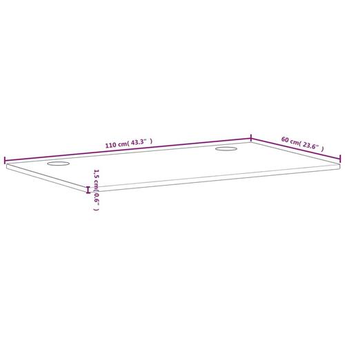 Skrivebordsplade 110x60x1,5 cm massivt bøgetræ