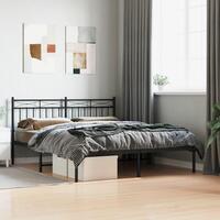 Sengeramme med sengegavl 160x200 cm metal sort