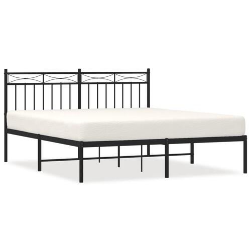 Sengeramme med sengegavl 160x200 cm metal sort