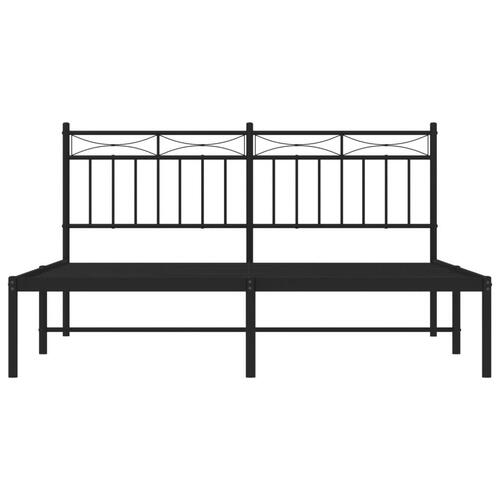 Sengeramme med sengegavl 160x200 cm metal sort