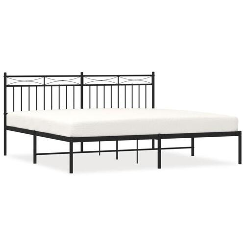Sengeramme med sengegavl 183x213 cm metal sort