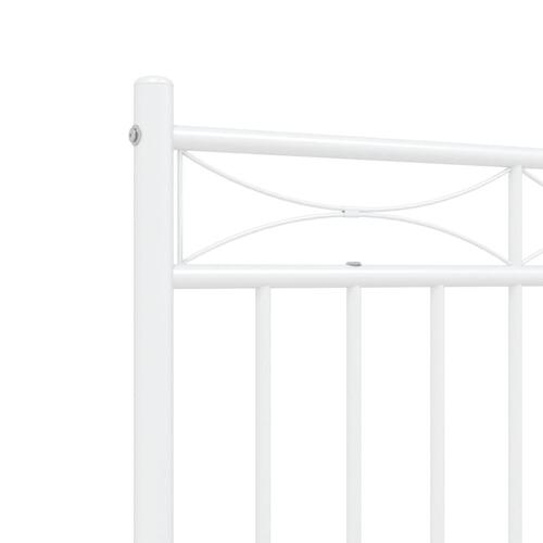 Sengeramme med sengegavl 135x190 cm metal hvid
