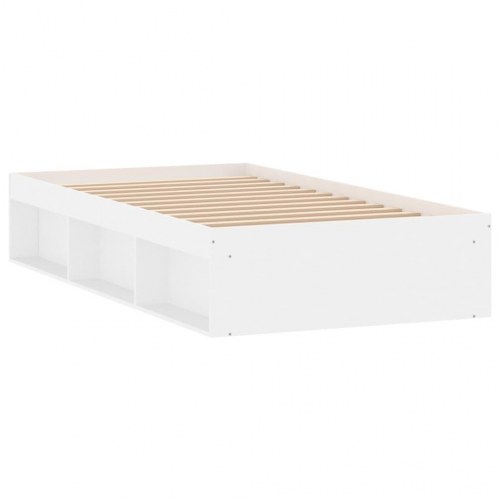 Sengeramme 100x200 cm - hvid med opbevaring