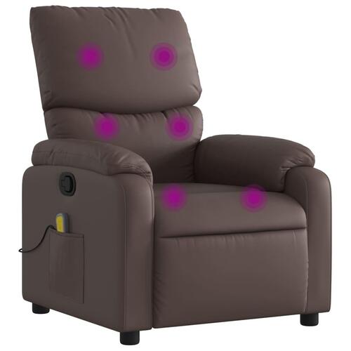 Massagestol kunstlæder brun