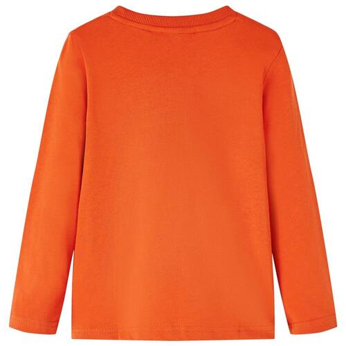 Langærmet T-shirt til børn str. 104 orange