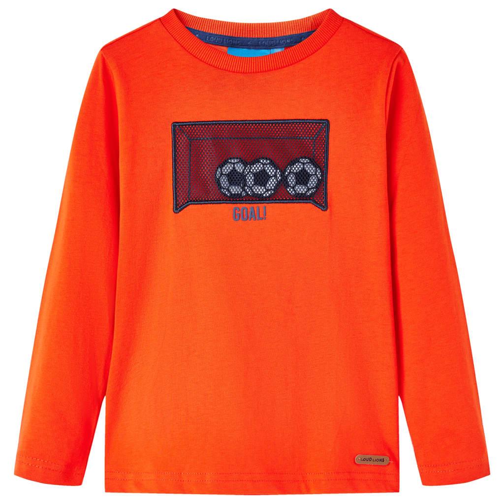 Langærmet T-shirt til børn str. 116 orange