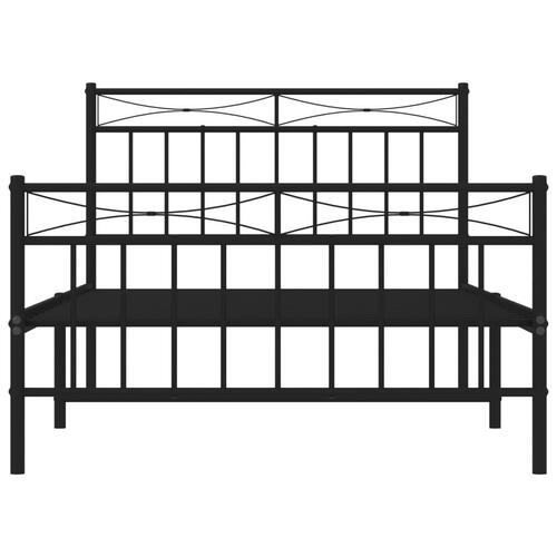 Sengeramme med sengegavl og fodgærde 107x203 cm metal sort