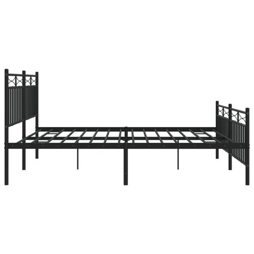 Sengeramme med sengegavl og fodgærde 180x200 cm metal sort