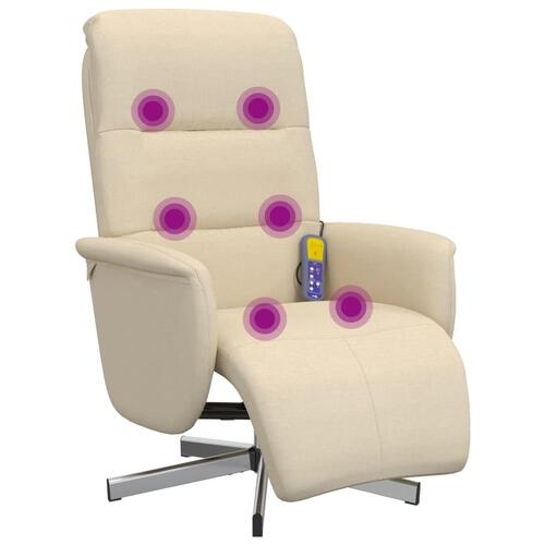 Massagestol med fodstøtte stof cremefarvet