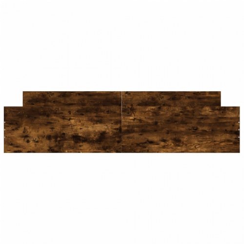 Sengeramme med gavl og fodgærde 200x200 cm - røget egetræ
