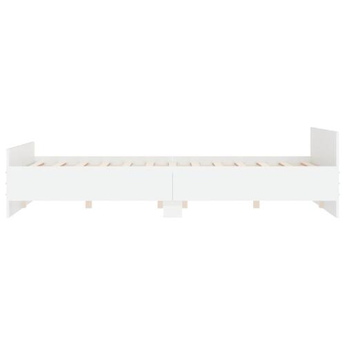 Sengeramme med sengegavl og fodgærde 120x200 cm hvid
