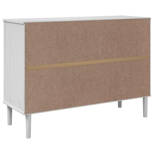 Skænk SENJA 112x40x80 cm rattan-look massivt fyrretræ hvid