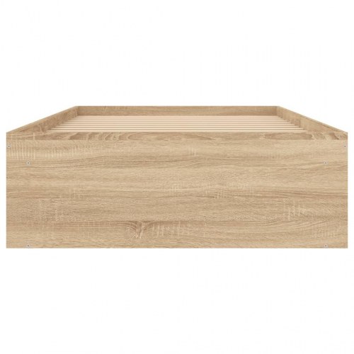 Sengeramme med opbevaring 100x200 cm - sonoma-eg