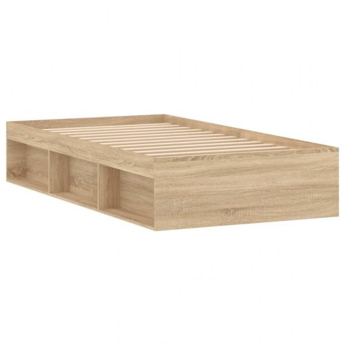 Sengeramme med opbevaring 100x200 cm - sonoma-eg