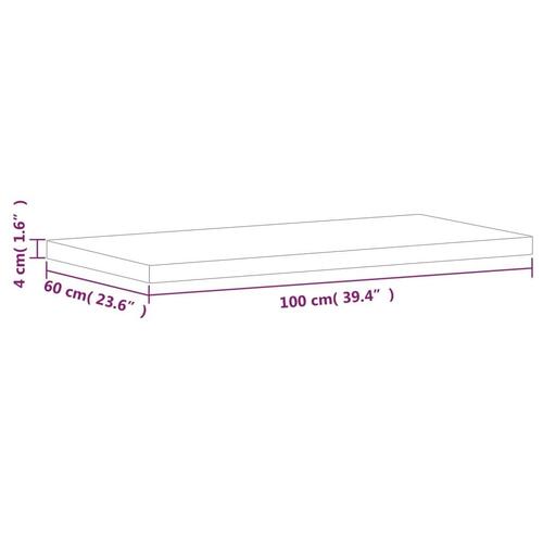 Bordplade 100x60x4 cm rektangulær massivt bøgetræ